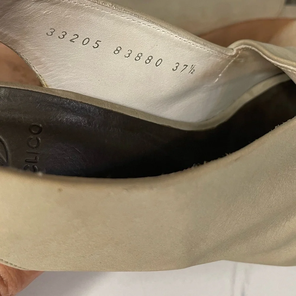COCLICO LARKSPUR Ruched Leather Open Toe Sandal MADE IN SPAIN  EU Sz 37.5/US 7.5